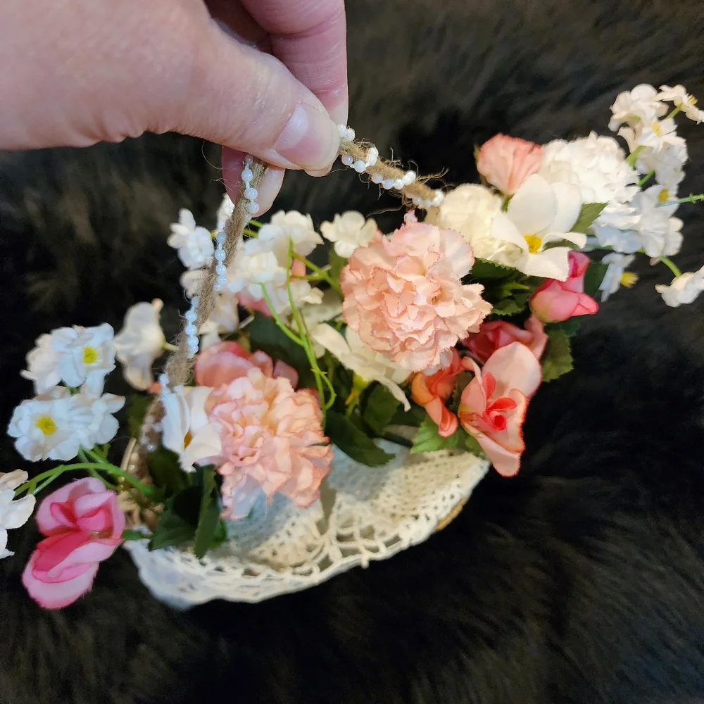 Hand Crafted One Of A Kind Cottage Core Farmhouse Floral Tin Can Wall Pocket